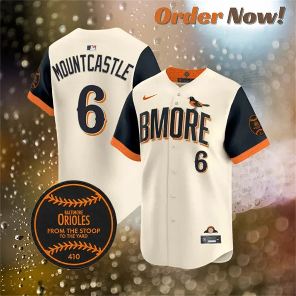 Mens Baltimore Orioles #6 Ryan Mountcastle Nike Cream City Connect 2.0 Limited Jersey 
