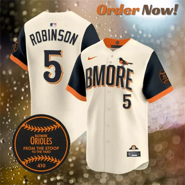 Mens Baltimore Orioles Retired Player #5 Brooks Robinson Nike Cream City Connect 2.0 Limited Jersey 
