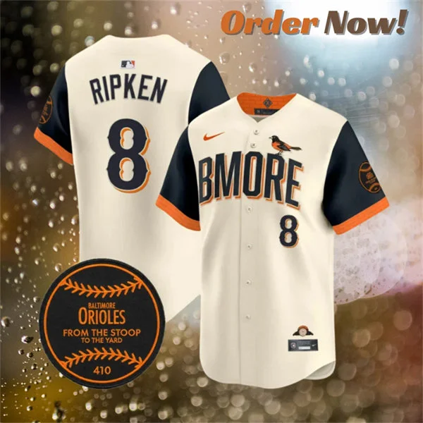 Mens Baltimore Orioles Retired Player #8 Cal Ripken Jr. Nike Cream City Connect 2.0 Limited Jersey 