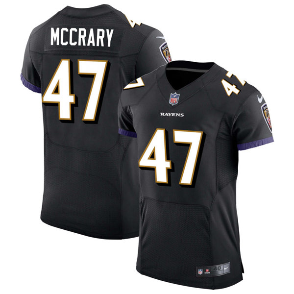 Mens Baltimore Ravens #47 Nate McCrary Nike Black Alternate Vapor Limited Player Jersey
