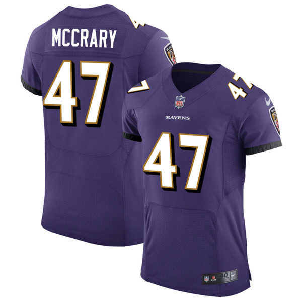 Mens Baltimore Ravens #47 Nate McCrary Nike Purple Vapor Limited Player Jersey