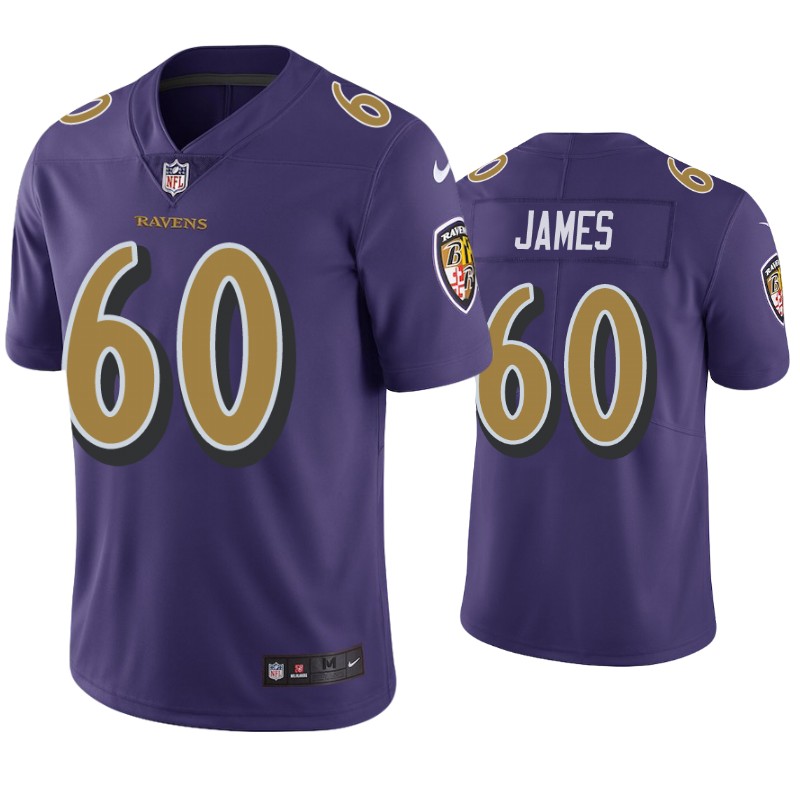 Mens Baltimore Ravens #71 Ja'Wuan James Nike Purple Color Rush Player Limited Jersey