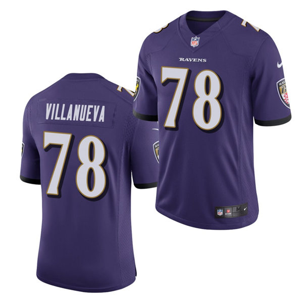 Mens Baltimore Ravens #78 Alejandro Villanueva Nike Purple Vapor Limited Player Jersey