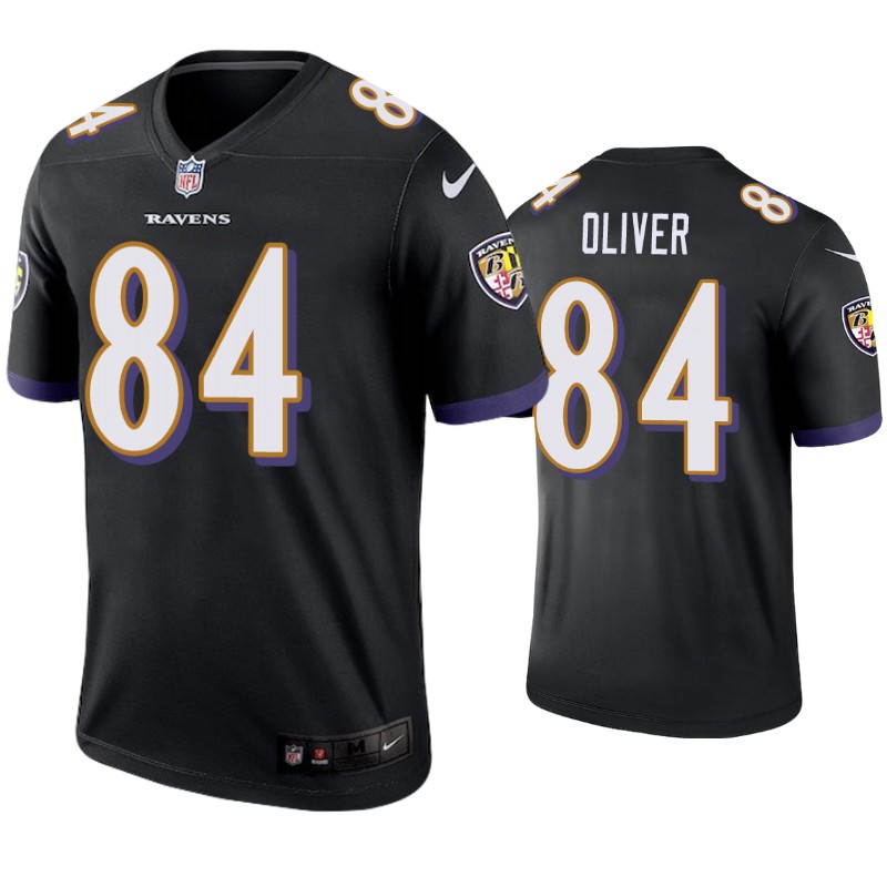 Mens Baltimore Ravens #84 Josh Oliver Nike Black Alternate Vapor Limited Player Jersey