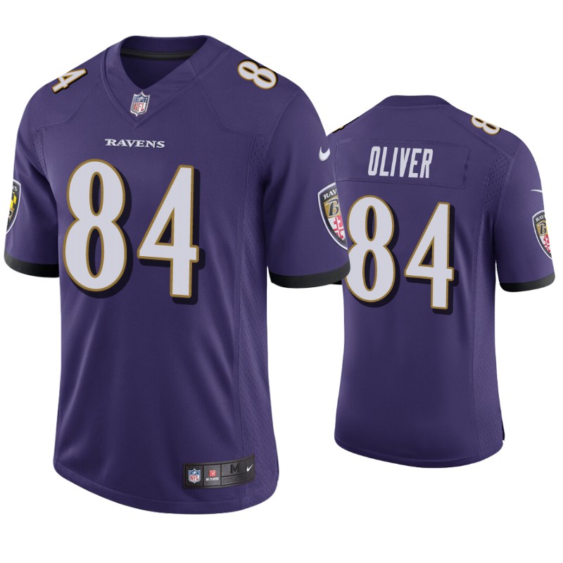 Mens Baltimore Ravens #84 Josh Oliver Nike Purple Vapor Limited Player Jersey