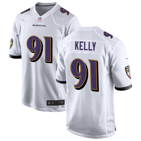 Mens Baltimore Ravens #91 Xavier Kelly Nike White Vapor Limited Player Jersey