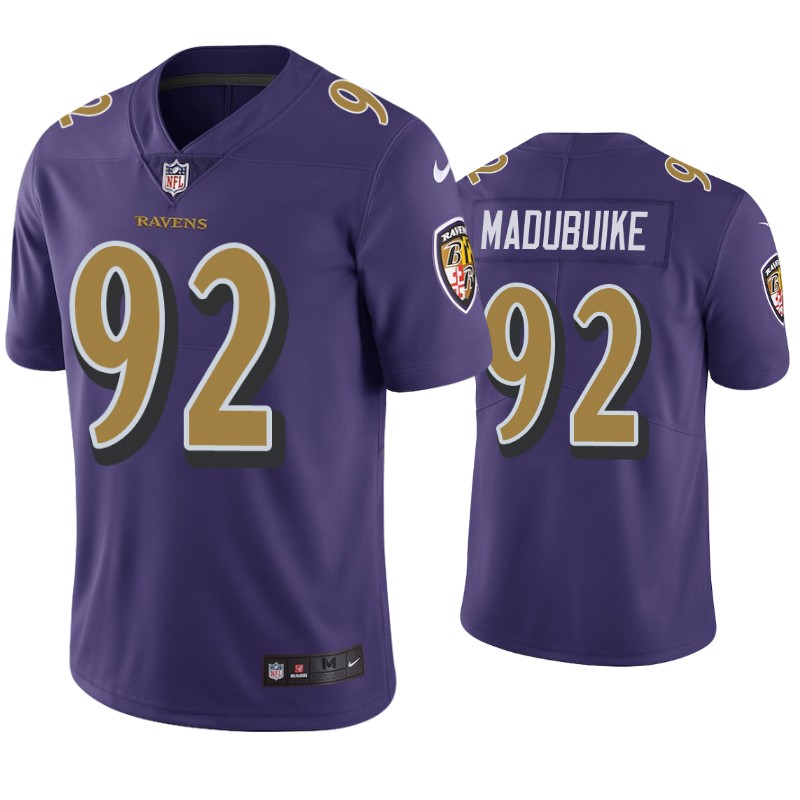 Mens Baltimore Ravens #92 Justin Madubuike Nike Purple Color Rush Player Limited Jersey