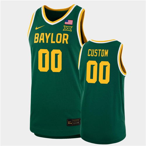 Mens Baylor Bears Custom Nike Green NCAA College Basketball Jersey