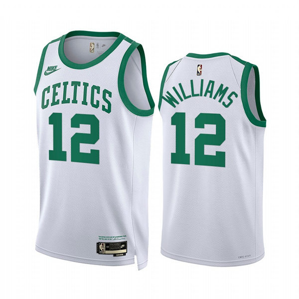 Mens Boston Celtics #12 Grant Williams 2021-22 Classic Edition White Year Zero Jersey