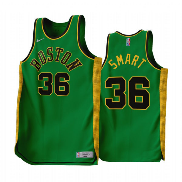 Mens Boston Celtics #36 Marcus Smart Green 2022-23 Earned Edition Swingman Jersey