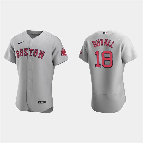 Mens Boston Red Sox #18 Adam Duvall Nike Gray Road Flex Base Jersey