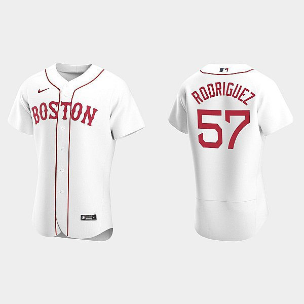 Mens Boston Red Sox #57 Joely Rodriguez Nike White Patriots Day Jersey