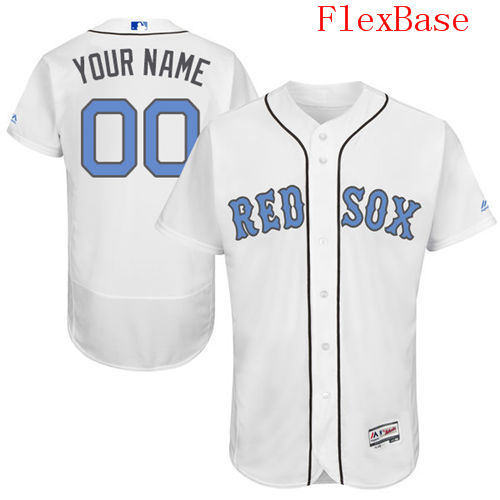 Mens Boston Red Sox 2016 Fathers Day Fashion White Customized Flexbase Majestic MLB Collection Jersey