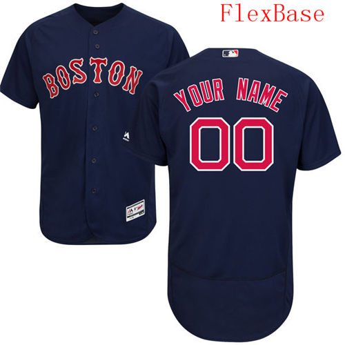 Mens Boston Red Sox Navy Blue Customized Flexbase Majestic MLB Collection