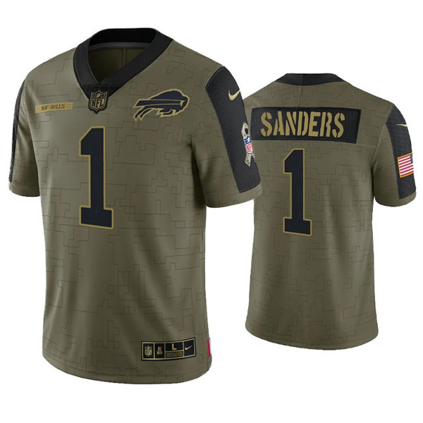 Mens Buffalo Bills #1 Emmanuel Sanders Nike Olive 2021 Salute To Service Limited Jersey