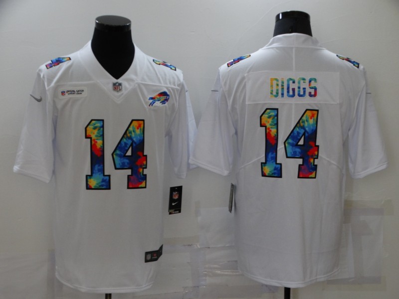 Mens Buffalo Bills #14 Stefon Diggs Nike White Holographic Edition Jersey