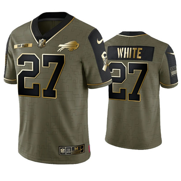 Mens Buffalo Bills #27 Tre'Davious White Nike 2021 Olive Golden Salute To Service Limited Jersey