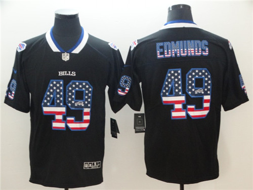 Mens Buffalo Bills #49 Tremaine Edmunds Nike USA Flag Fashion Black Limited Jersey