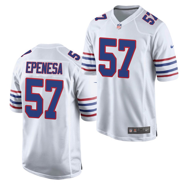 Mens Buffalo Bills #57 A. J. Epenesa Nike White Alternate Retro Vapor Limited Jersey
