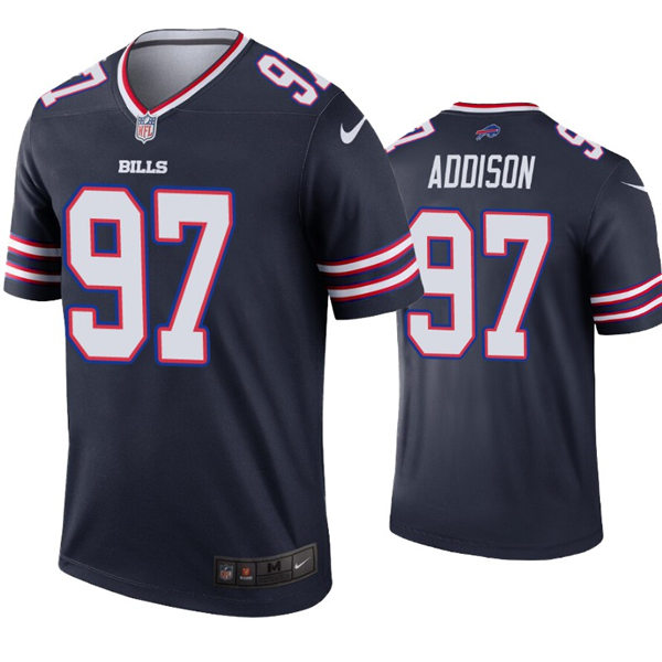 Mens Buffalo Bills #97 Mario Addison Nike Navy Inverted Legend Limited Jersey