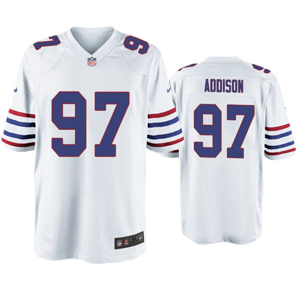 Mens Buffalo Bills #97 Mario Addison Nike White Alternate Retro Vapor Limited Jersey