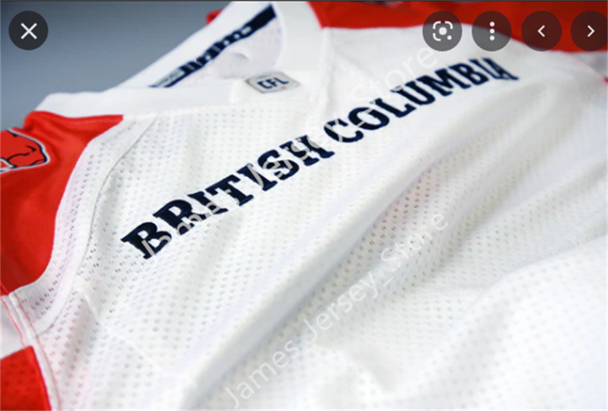 Mens CFL BC Lions Custom Home White Football Jersey