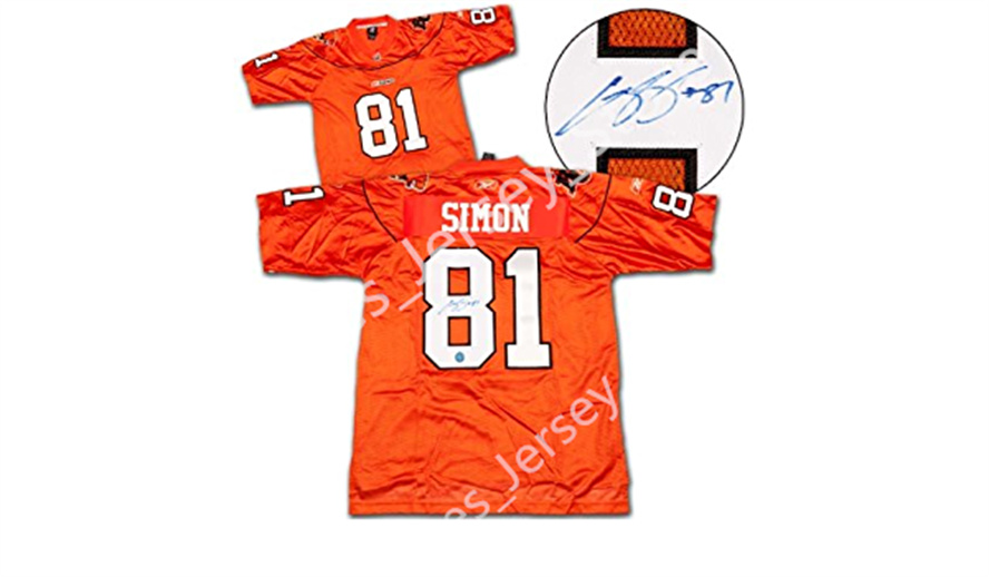 Mens CFL BC Lions Custom Retro Home Orange Football Jersey
