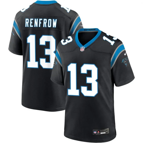 Mens Carolina Panthers #13 Hunter Renfrow Nike Black Vapor F.U.S.E. Limited Jersey 