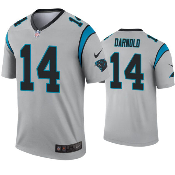 Mens Carolina Panthers #14 Sam Darnold Nike Grey Inverted Legend Jersey
