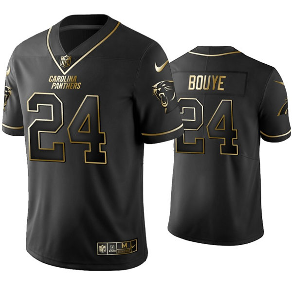 Mens Carolina Panthers #24 A.J. Bouye Nike Black Golden Edition Vapor Limited Jersey