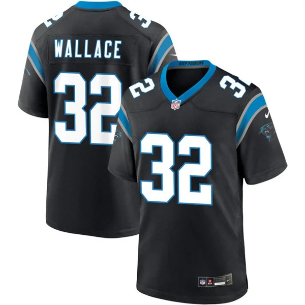 Mens Carolina Panthers #32 Trevin Wallace Nike Black Vapor F.U.S.E. Limited Jersey 