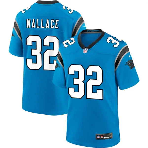 Mens Carolina Panthers #32 Trevin Wallace Nike Blue Alternate Vapor F.U.S.E. Limited Jersey 