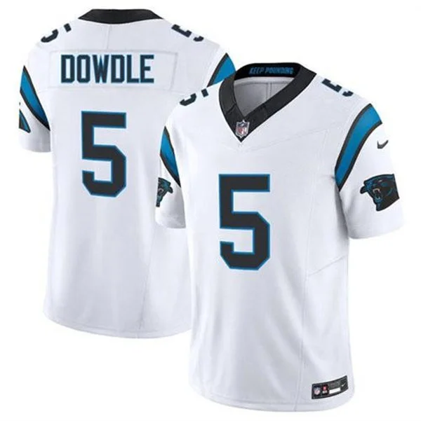 Mens Carolina Panthers #5 Rico Dowdle Nike White Vapor F.U.S.E. Limited Jersey 