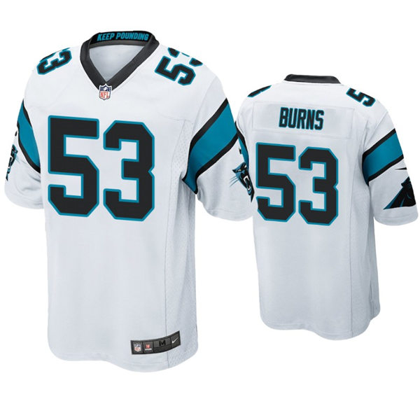 Mens Carolina Panthers #53 Brian Burns Nike White Vapor Untouchable Limited Jersey