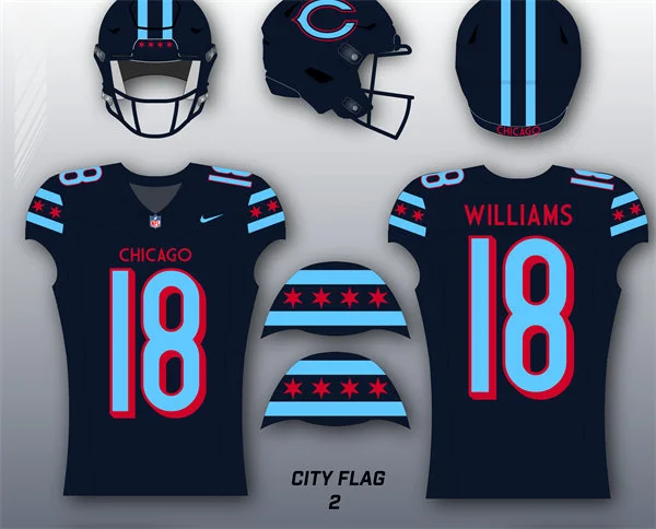 Mens Chicago Bears #18 Caleb Williams Navy Rivalry Series Replics Jersey 