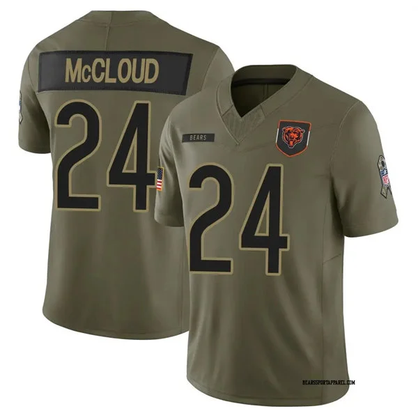 Mens Chicago Bears #24 Nick McCloud Nike 2025 Salute to Service Limited Jersey - Olive 