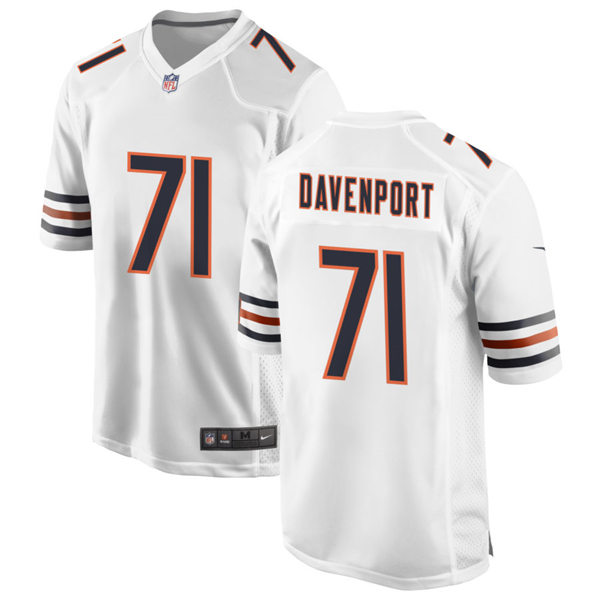 Mens Chicago Bears #71 Julien Davenport Nike White Vapor Untouchable Limited Jersey