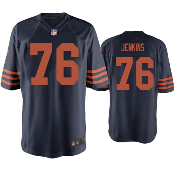 Mens Chicago Bears #76 Teven Jenkins Nike Navy Orange Vapor Untouchable Limited Jersey
