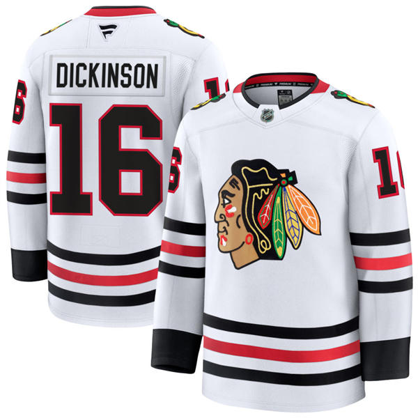 Mens Chicago Blackhawks #16 Jason Dickinson Fanatics Away White Jersey 