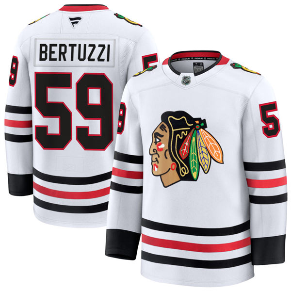 Mens Chicago Blackhawks #59 Tyler Bertuzzi Fanatics Away White Jersey 