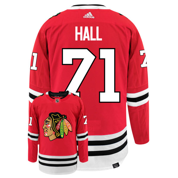 Mens Chicago Blackhawks #71 Taylor Hall Adidas Home Red Jersey 
