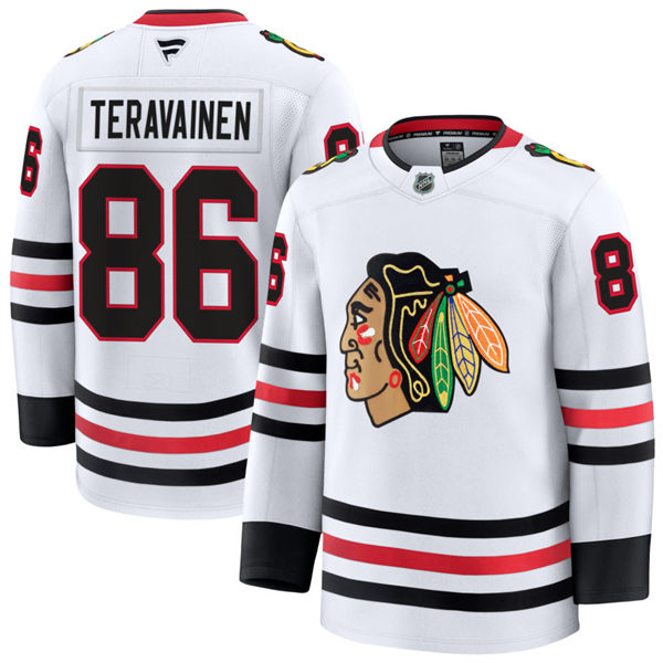 Mens Chicago Blackhawks #86 Teuvo Teravainen Fanatics Away White Jersey 