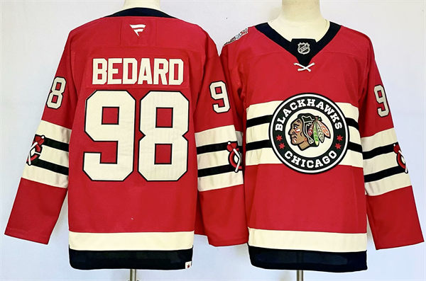 Mens Chicago Blackhawks #98 Connor Bedard Fanatics Red 2025 NHL Winter Classic Premium Jersey 