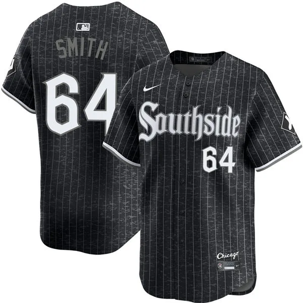 Mens Chicago White Sox #64 Shane Smith Nike Black City Connect Limited Jersey 