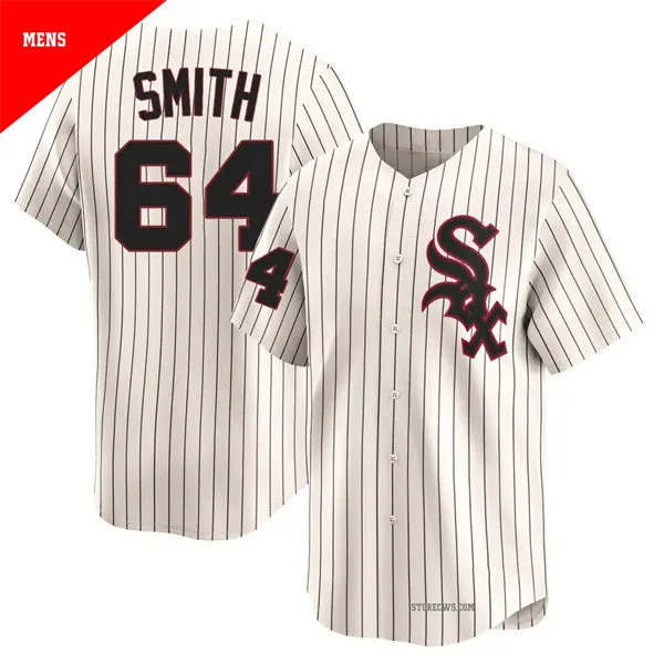 Mens Chicago White Sox #64 Shane Smith Nike Cream Throwback Cooperstown Limited Jersey 