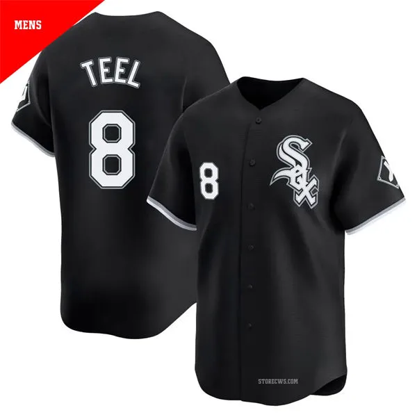 Mens Chicago White Sox #8 Kyle Teel Nike Black Alternate Limited Jersey 