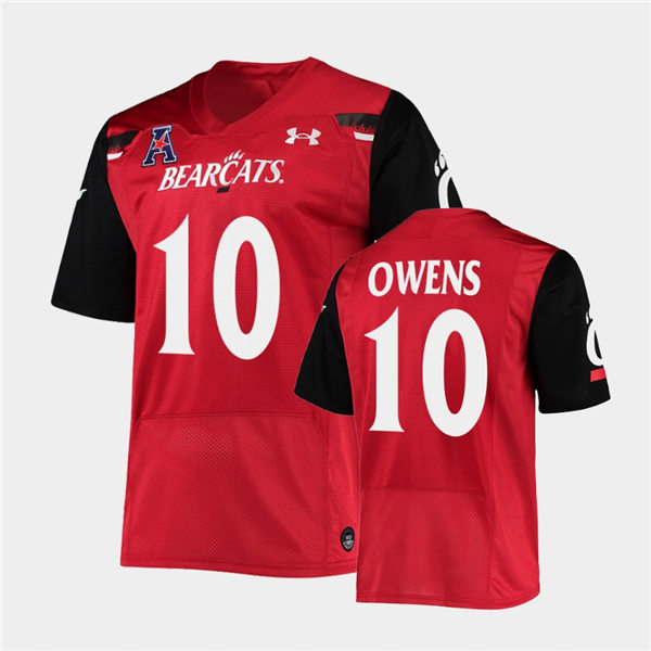 Mens Cincinnati Bearcats #10 Brig Owens Under Armour Red College Football Game Jersey