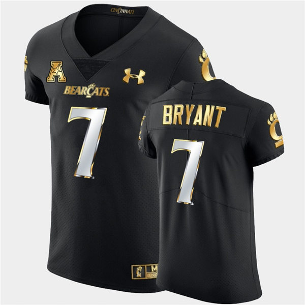 Mens Cincinnati Bearcats #7 Coby Bryant Under Armour Black Golden Edition Football Jersey