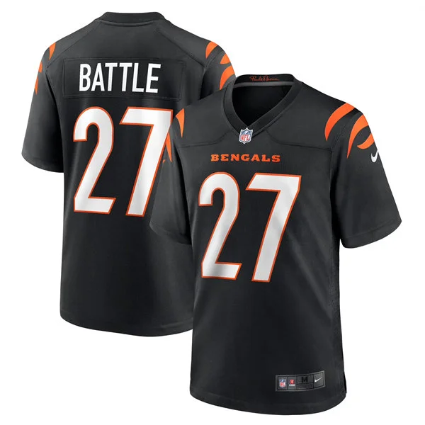 Mens Cincinnati Bengals #27 Jordan Battle Black Team Color Vapor F.U.S.E. Limited Jersey 