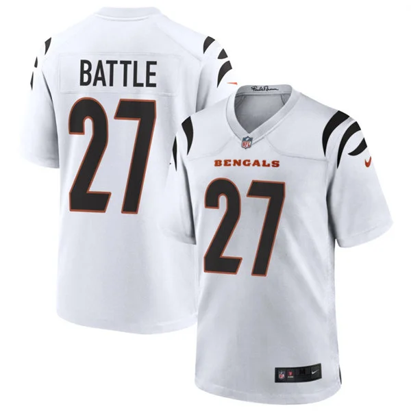 Mens Cincinnati Bengals #27 Jordan Battle White Vapor F.U.S.E. Limited Jersey 